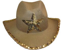 Cappello Sceriffo Beige Con Paiette