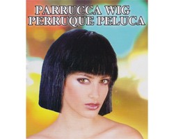 Parrucca Liscia Corta Nera