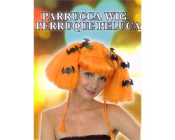 Parrucca Arancio Con Pipistrelli